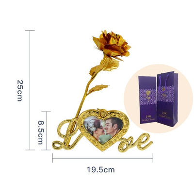 Wanfei Gold Foil Painted Gold 24K Rose Set for Home Decoration