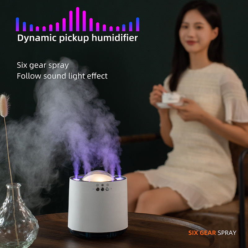 Wholesale Voice Control Colorful Led Lamp Humidifier 800ml USB Cool Mist Ultrasonic Smart Home H20 H2o Dynamic Air Humidifier