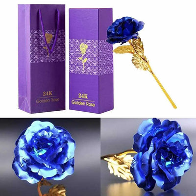 Forever Rose Golden Rose, Gold Dipped Rose 24K Rose Flower with Gifts-Noubelkit
