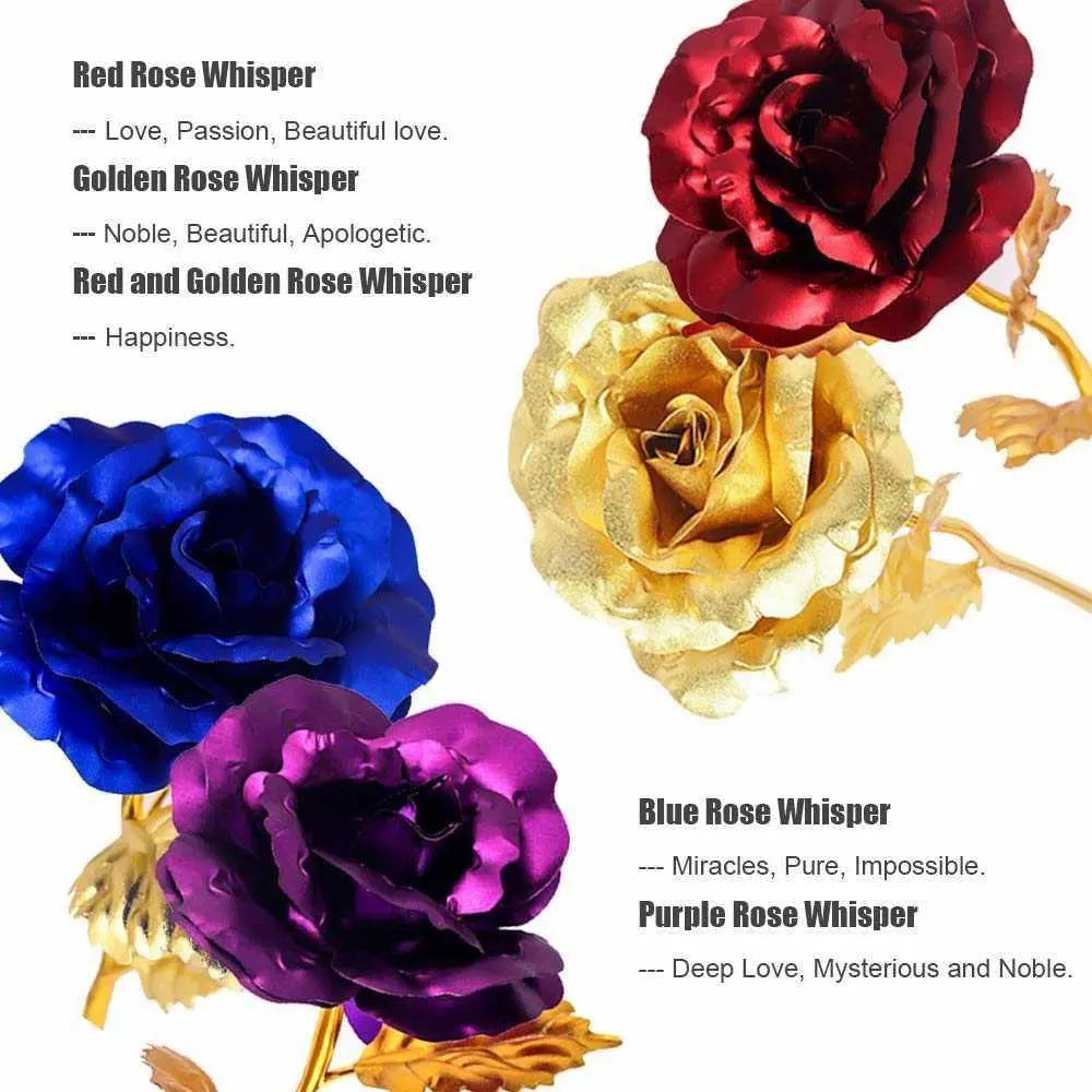 Forever Rose Golden Rose, Gold Dipped Rose 24K Rose Flower with Gifts-Noubelkit