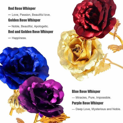 Forever Rose Golden Rose, Gold Dipped Rose 24K Rose Flower with Gifts-Noubelkit