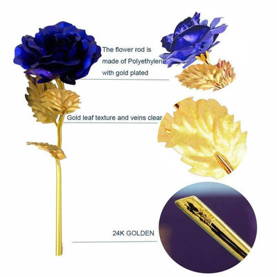 Forever Rose Golden Rose, Gold Dipped Rose 24K Rose Flower with Gifts-Noubelkit