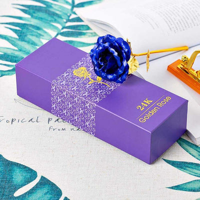 Forever Rose Golden Rose, Gold Dipped Rose 24K Rose Flower with Gifts-Noubelkit