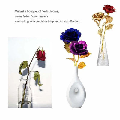 Forever Rose Golden Rose, Gold Dipped Rose 24K Rose Flower with Gifts-Noubelkit