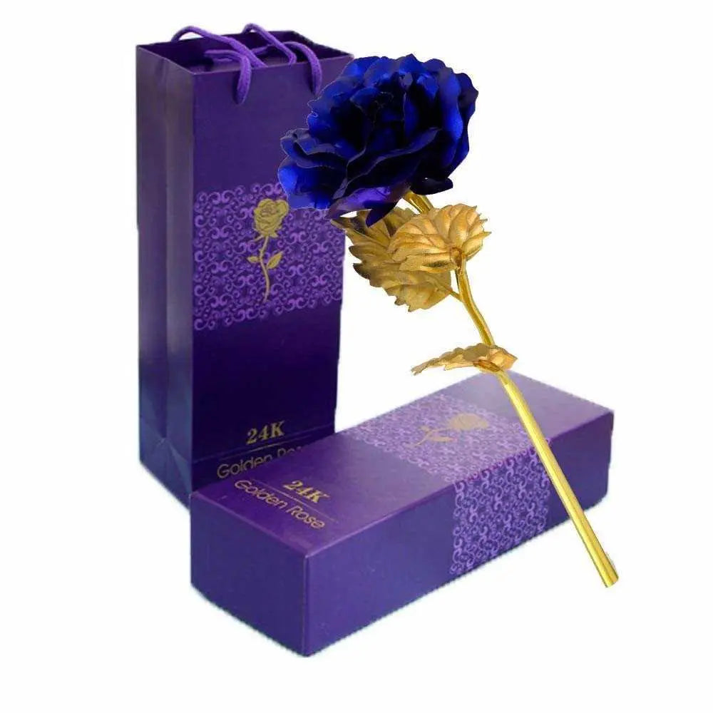 Forever Rose Golden Rose, Gold Dipped Rose 24K Rose Flower with Gifts-Noubelkit