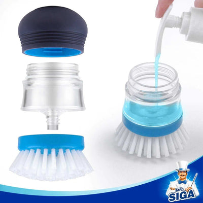 Soap Dispensing Palm Brush, Kitchen Brush with Holder for Pot MR.SIGA-Noubelkit