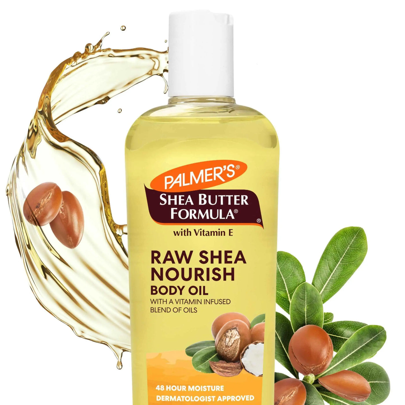 Palmer's Shea Formula Raw Shea Body Oil with Vitamin E, Deep Body Moisturizer to Soothe & Nourish Dry, Sensitive & Eczema-Prone Skin, 8.5 oz-Noubelkit