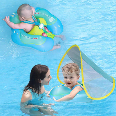 Baby Inflatable Float with Sun Canopy Size Improved Infant Pool Swims-Noubelkit