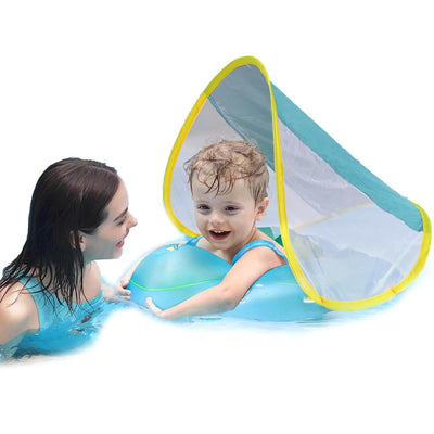 Baby Inflatable Float with Sun Canopy Size Improved Infant Pool Swims-Noubelkit
