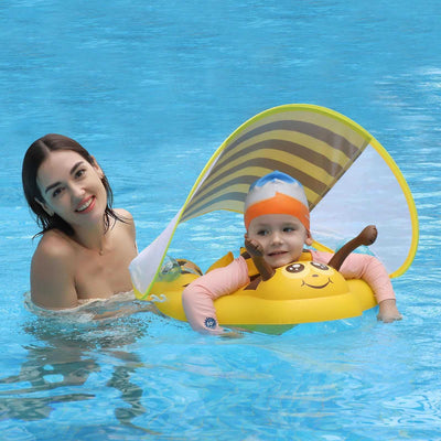 Baby Inflatable Float with Sun Canopy Size Improved Infant Pool Swims-Noubelkit
