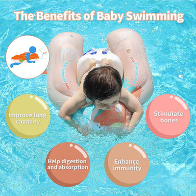 Baby Inflatable Float with Sun Canopy Size Improved Infant Pool Swims-Noubelkit