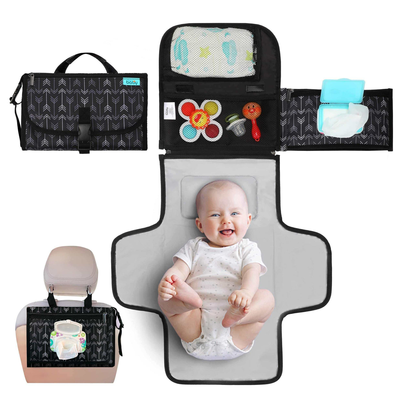 Baby Portable Diaper Changing Pad - Baby Diaper Changer Travel Bag pad-Noubelkit