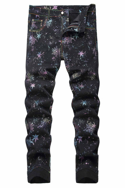 Jeans Skinny Denim Pants baylvn Men's Casual Printed Slim Fit skinny-Noubelkit