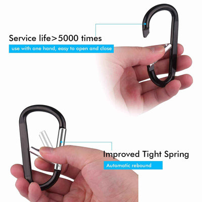 Black Carabiner Clip-Noubelkit