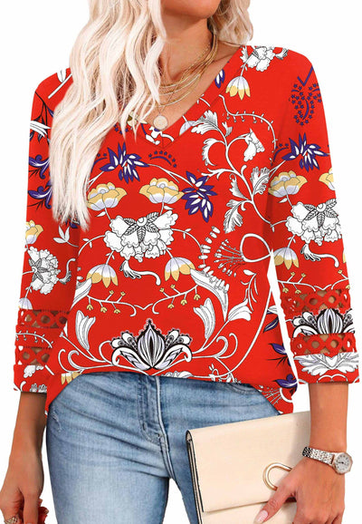 34 length sleeve tops-Noubelkit
