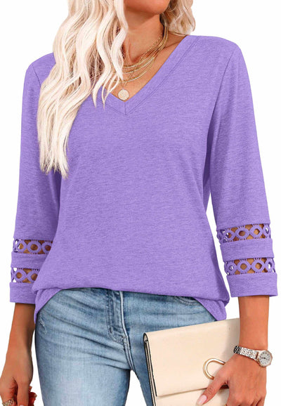 34 length sleeve tops-Noubelkit