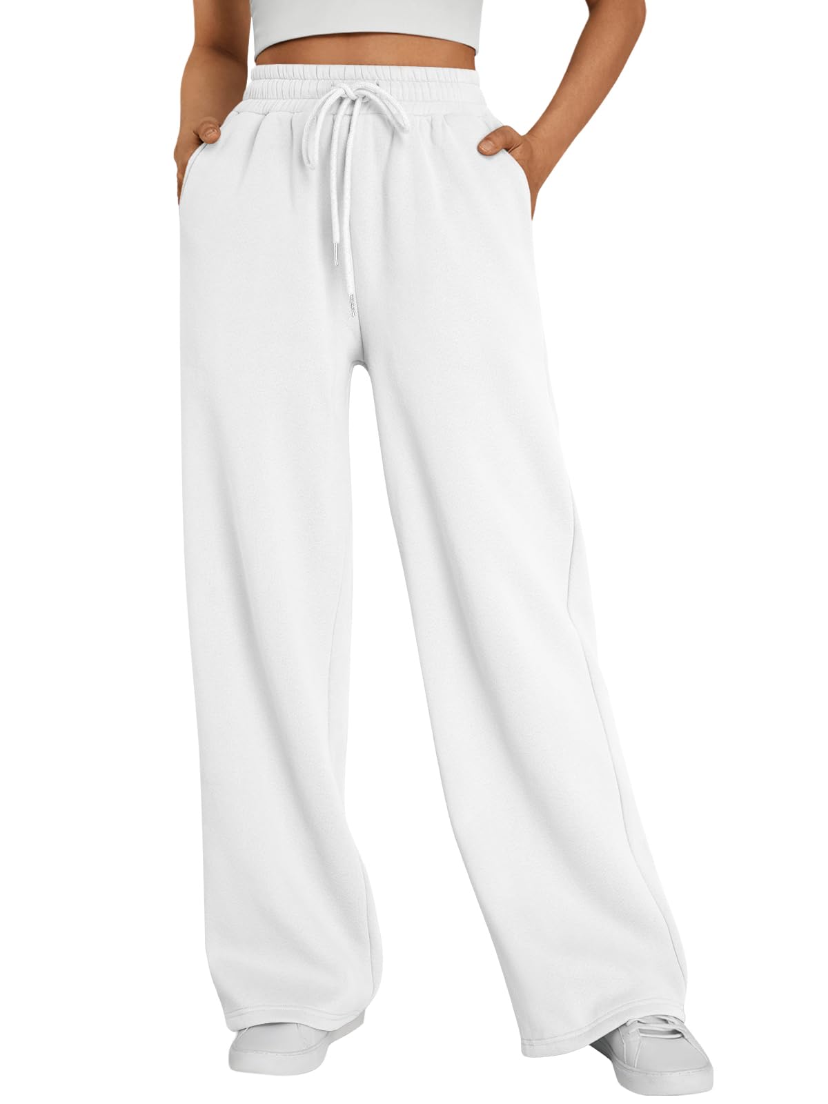 Trendy Queen Womens Wide Leg Fleece Lined Sweatpants - Noubelkit