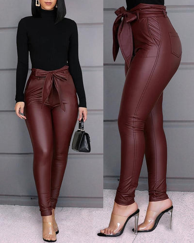 Fashion casual PU pants