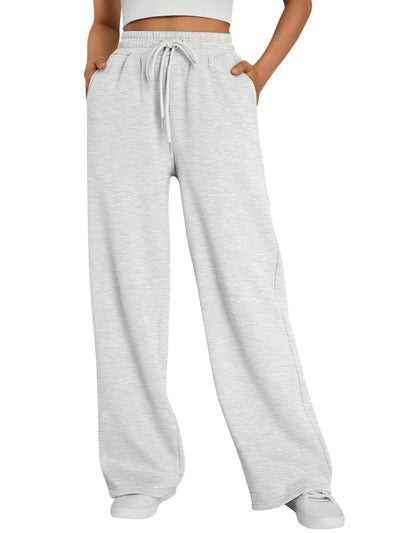 Trendy Queen Womens Wide Leg Fleece Lined Sweatpants - Noubelkit