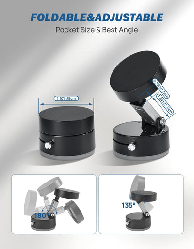 Shower Phone Holder, Reusable Suction Cup Phone Mount for Shower, Mirror, Kitchen, Window & Bathroom, Shower Phone Mount Compatible with iPhone 16, 15, 14, 13, 12 & All Phones - Noubelkit