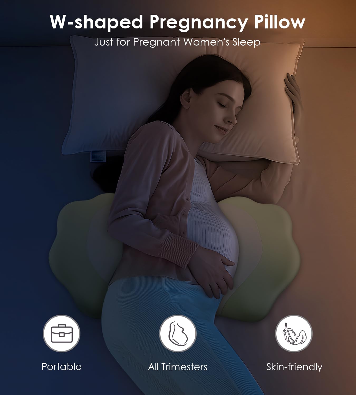 Pregnancy Pillows for Sleeping, Memory Foam Maternity Pillow Support for Back Belly HIPS, Adjustable Travel Wedge Pillow for Pregnant Women, Side Spleeping Pregnant Pillows with Cooling Pillowcase