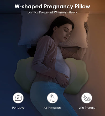 Pregnancy Pillows for Sleeping, Memory Foam Maternity Pillow Support for Back Belly HIPS, Adjustable Travel Wedge Pillow for Pregnant Women, Side Spleeping Pregnant Pillows with Cooling Pillowcase