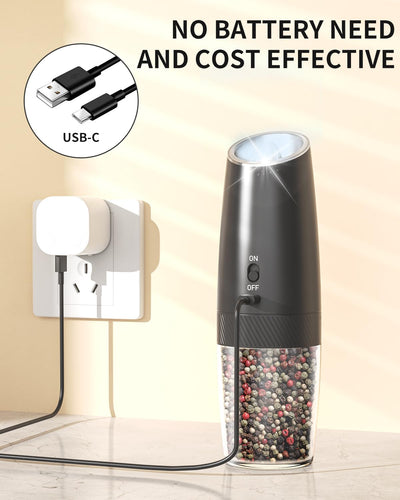 CIRCLE JOY Gravity Electric Salt and Pepper Grinder Set - Noubelkit