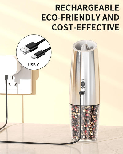 CIRCLE JOY Gravity Electric Salt and Pepper Grinder Set - Noubelkit