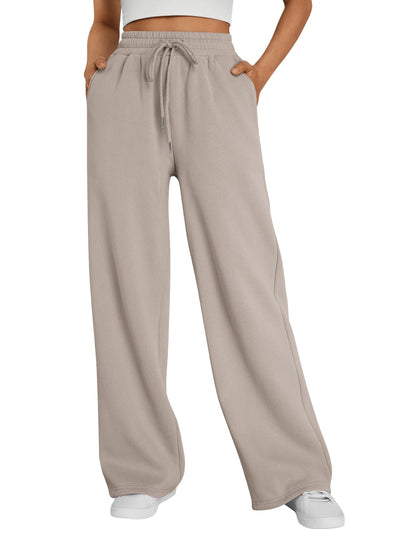 Trendy Queen Womens Wide Leg Fleece Lined Sweatpants - Noubelkit