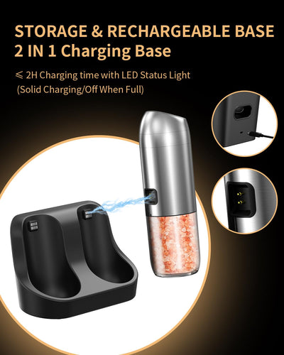 CIRCLE JOY Gravity Electric Salt and Pepper Grinder Set - Noubelkit