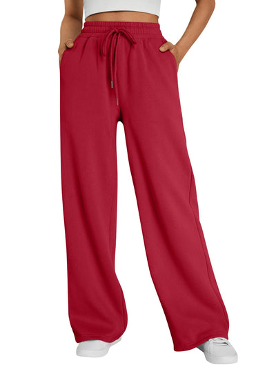 Trendy Queen Womens Wide Leg Fleece Lined Sweatpants - Noubelkit
