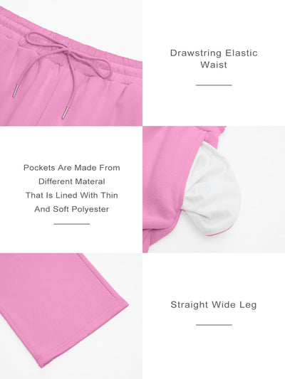 Trendy Queen Womens Wide Leg Fleece Lined Sweatpants - Noubelkit