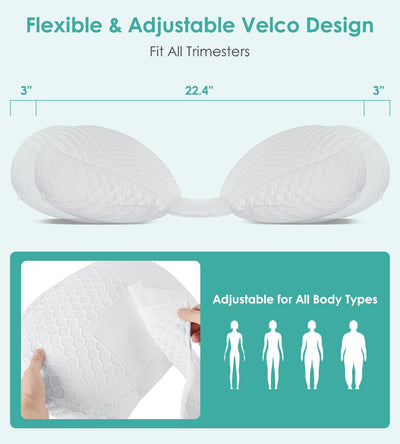 Pregnancy Pillows for Sleeping, Memory Foam Maternity Pillow Support for Back Belly HIPS, Adjustable Travel Wedge Pillow for Pregnant Women, Side Spleeping Pregnant Pillows with Cooling Pillowcase