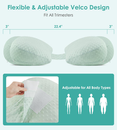 Pregnancy Pillows for Sleeping, Memory Foam Maternity Pillow Support for Back Belly HIPS, Adjustable Travel Wedge Pillow for Pregnant Women, Side Spleeping Pregnant Pillows with Cooling Pillowcase
