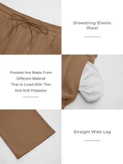 Trendy Queen Womens Wide Leg Fleece Lined Sweatpants - Noubelkit