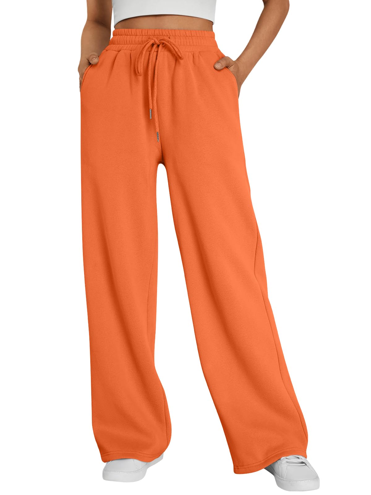 Trendy Queen Womens Wide Leg Fleece Lined Sweatpants - Noubelkit