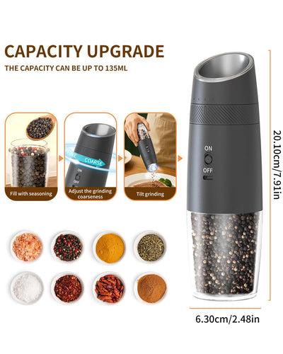 CIRCLE JOY Gravity Electric Salt and Pepper Grinder Set - Noubelkit