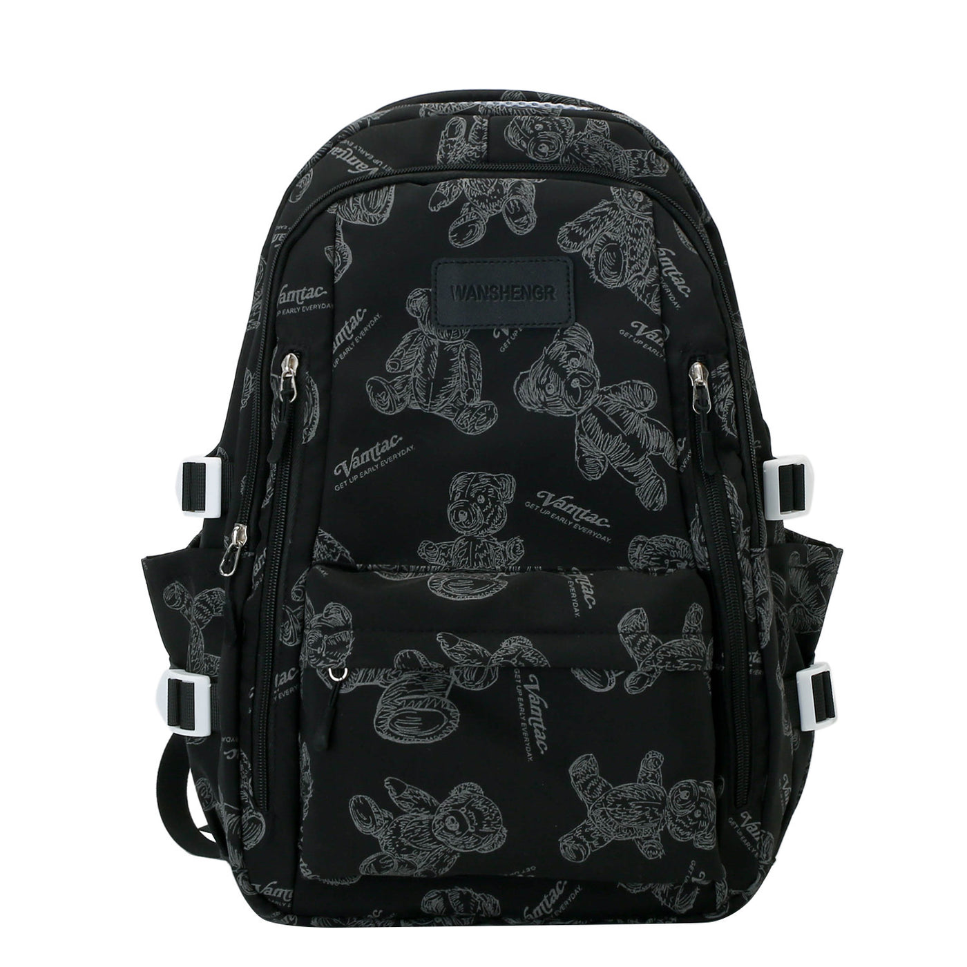 Cute Bears Print Backpack Fashion Versatile Large Capacity Travel Bags Women Junior High School Students Schoolbag Girls Campus Bag