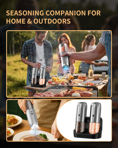 CIRCLE JOY Gravity Electric Salt and Pepper Grinder Set - Noubelkit