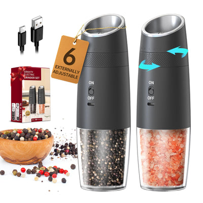 CIRCLE JOY Gravity Electric Salt and Pepper Grinder Set - Noubelkit