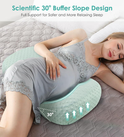 Pregnancy Pillows for Sleeping, Memory Foam Maternity Pillow Support for Back Belly HIPS, Adjustable Travel Wedge Pillow for Pregnant Women, Side Spleeping Pregnant Pillows with Cooling Pillowcase