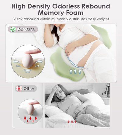 Pregnancy Pillows for Sleeping, Memory Foam Maternity Pillow Support for Back Belly HIPS, Adjustable Travel Wedge Pillow for Pregnant Women, Side Spleeping Pregnant Pillows with Cooling Pillowcase