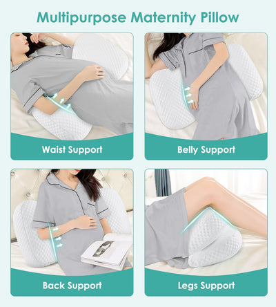 Pregnancy Pillows for Sleeping, Memory Foam Maternity Pillow Support for Back Belly HIPS, Adjustable Travel Wedge Pillow for Pregnant Women, Side Spleeping Pregnant Pillows with Cooling Pillowcase
