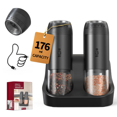 CIRCLE JOY Gravity Electric Salt and Pepper Grinder Set - Noubelkit