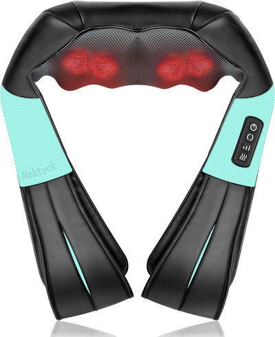 Nekteck Shiatsu Neck Massager for Pain Relief Deep Tissue with Heat, 3D Kneading Massage Pillow Back Shoulder Massagerfor Body Muscle, Plug-in Use for Home Office Car, Gifts for Mom Dad Him Her