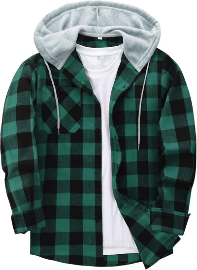 Men's Flannel Hoodie Shirts