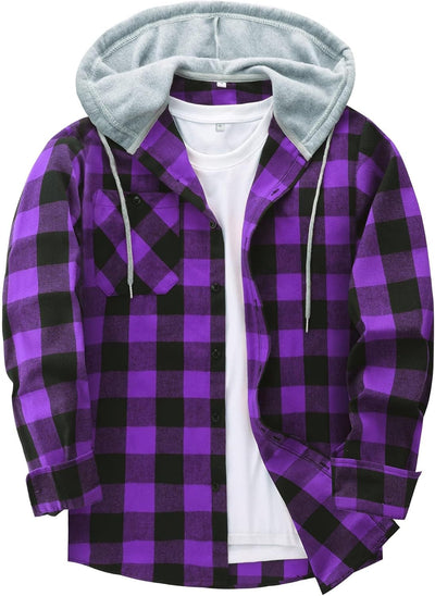 Men's Flannel Hoodie Shirts
