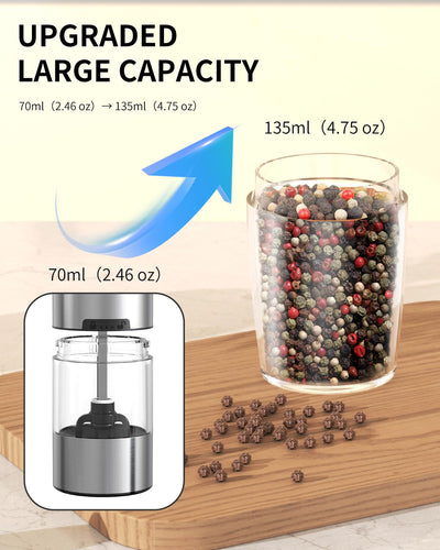 CIRCLE JOY Gravity Electric Salt and Pepper Grinder Set - Noubelkit