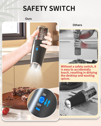 CIRCLE JOY Gravity Electric Salt and Pepper Grinder Set - Noubelkit