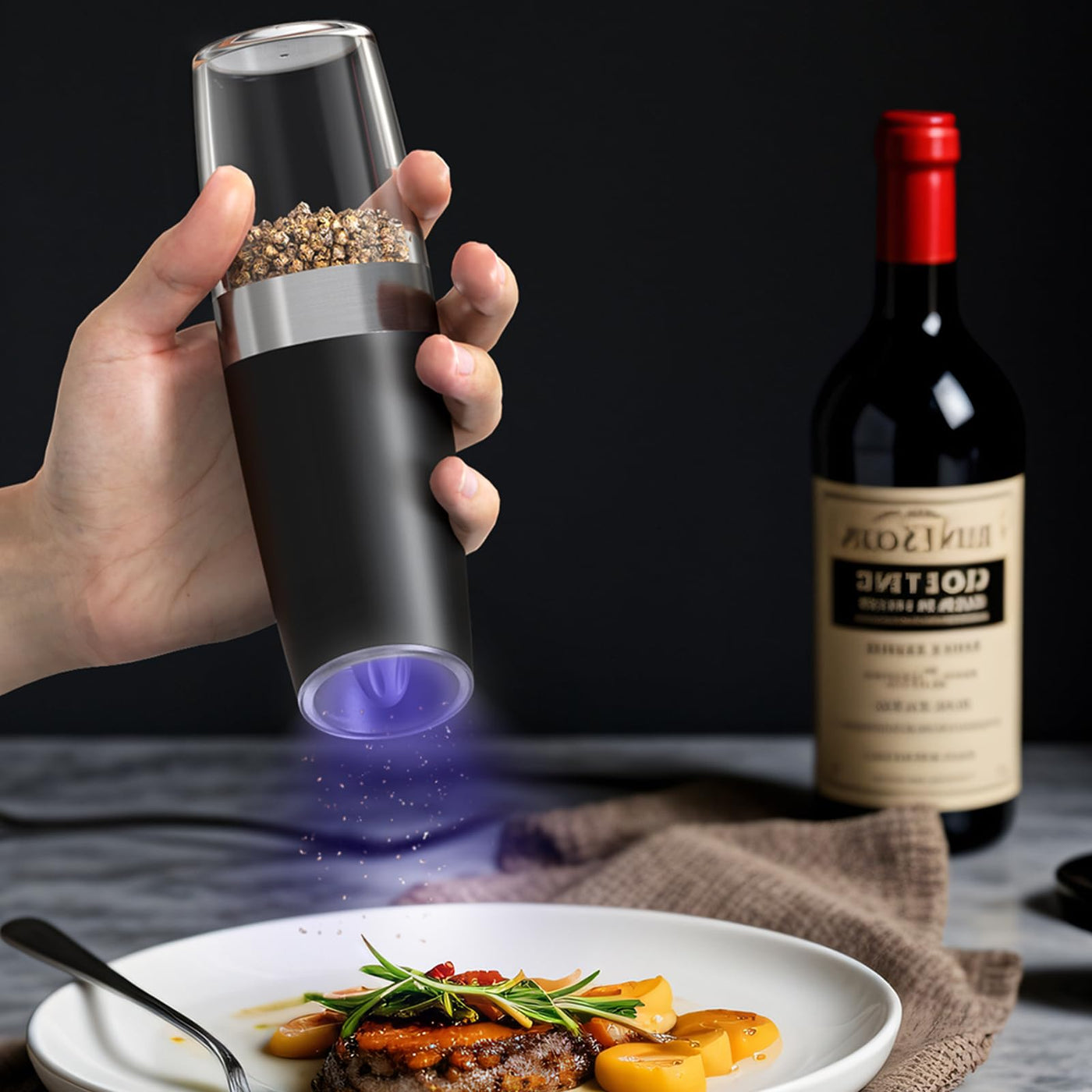 CIRCLE JOY Gravity Electric Salt and Pepper Grinder Set - Noubelkit